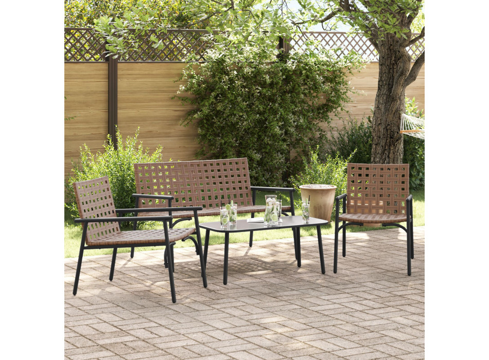 Juego de comedor para exterior ERGONOM marrón.