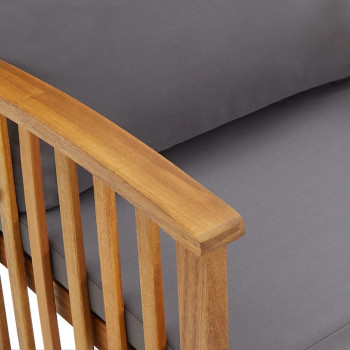 Conjunto de sofá de jardín de 5 piezas en madera maciza de acacia