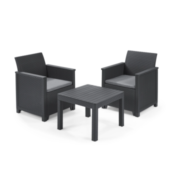 Conjunto de balcón KETER Emma con mesa de centro y 2 sillones