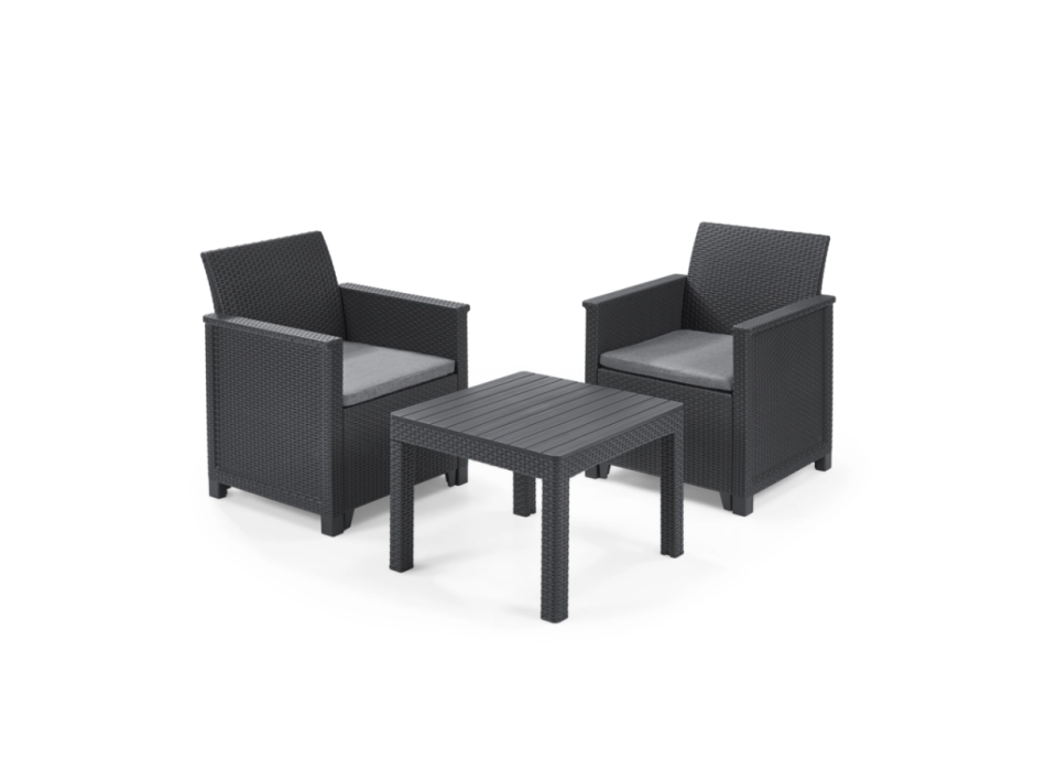 Conjunto de balcón KETER Emma con mesa de centro y 2 sillones