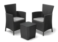 SET DE BALCÓN KETER IOWA Mesa de centro de jardín y 2 sillones