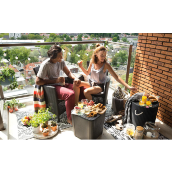 SET DE BALCÓN KETER IOWA Mesa de centro de jardín y 2 sillones