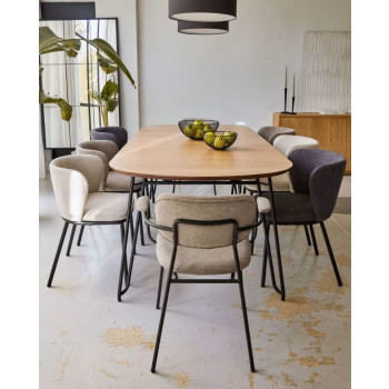 Conjunto de mesa extensible Novac Ø 120 + sillas Ciselia