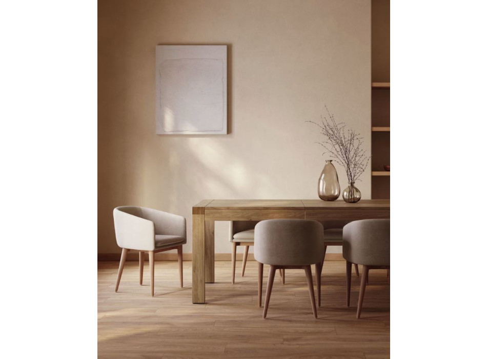 Conjunto de mesa Briva + sillas de chenilla Harlan