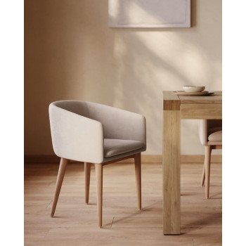 Conjunto de mesa Briva + sillas de chenilla Harlan