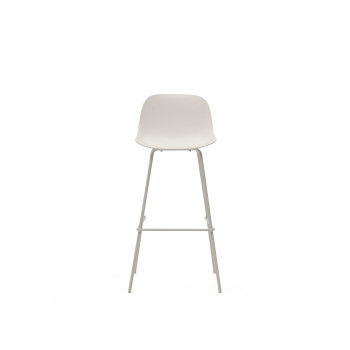 Taburete Altea en color beige con patas de acero y acabado beige, 75 cm