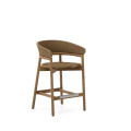 Taburete Arinella en madera maciza de acacia, acabado natural y cuerda beige 75 cm FSC 100%