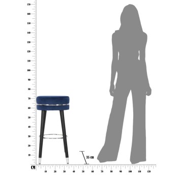 TABURETE BAR PARIS AZUL/PLATA
