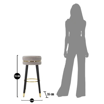 TABURETE DE BAR PARIS GRIS/ORO