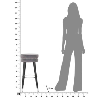 TABURETE DE BAR PARIS GRIS/PLATA