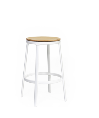ROUND&ROUND - Taburete de cocina giratorio con asiento de madera INFINITI
