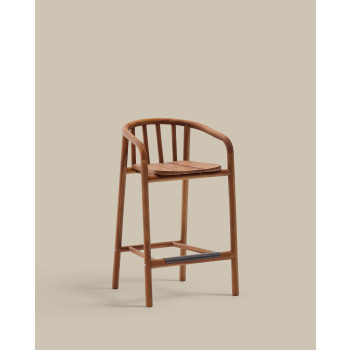 Taburete de exterior Turqueta en madera maciza de teca 100% certificada FSC, altura 65 cm.