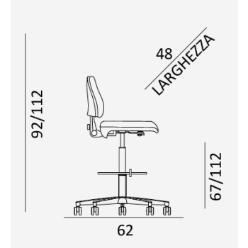 Taburete de oficina Elite 08 COMEL
