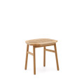 Taburete Enit de cuerda de papel beige y madera maciza de roble con acabado natural, 43 cm, FSC Mix Credit