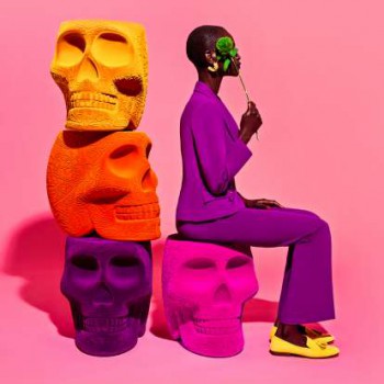 TABURETE Y MESA MEXICO ACABADO TERCIOPELO 70002 QEEBOO