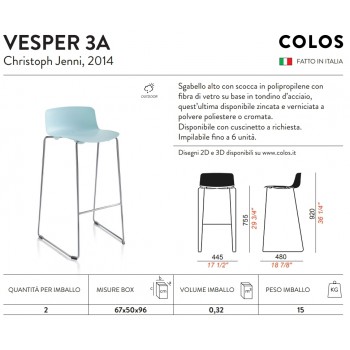 Taburete VESPER 3 COLOS