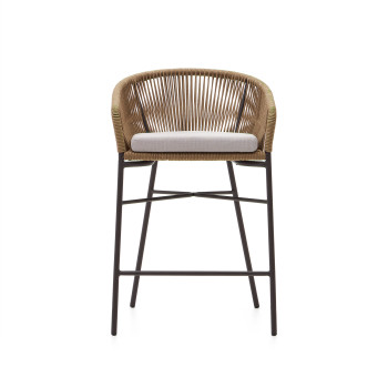 Taburete Yanet en cuerda beige, altura 65 cm