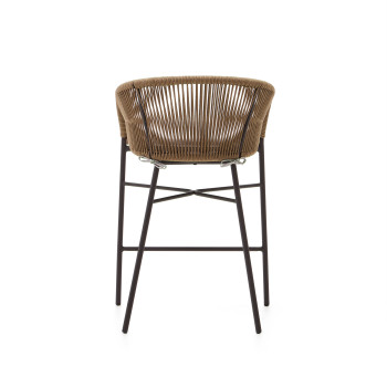 Taburete Yanet en cuerda beige, altura 65 cm