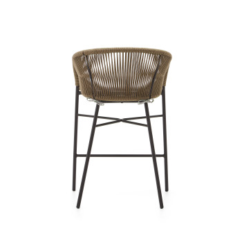 Taburete Yanet en cuerda beige, altura 65 cm