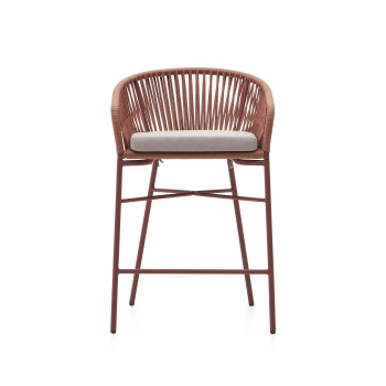 Taburete Yanet en cuerda de terracota, altura 65 cm