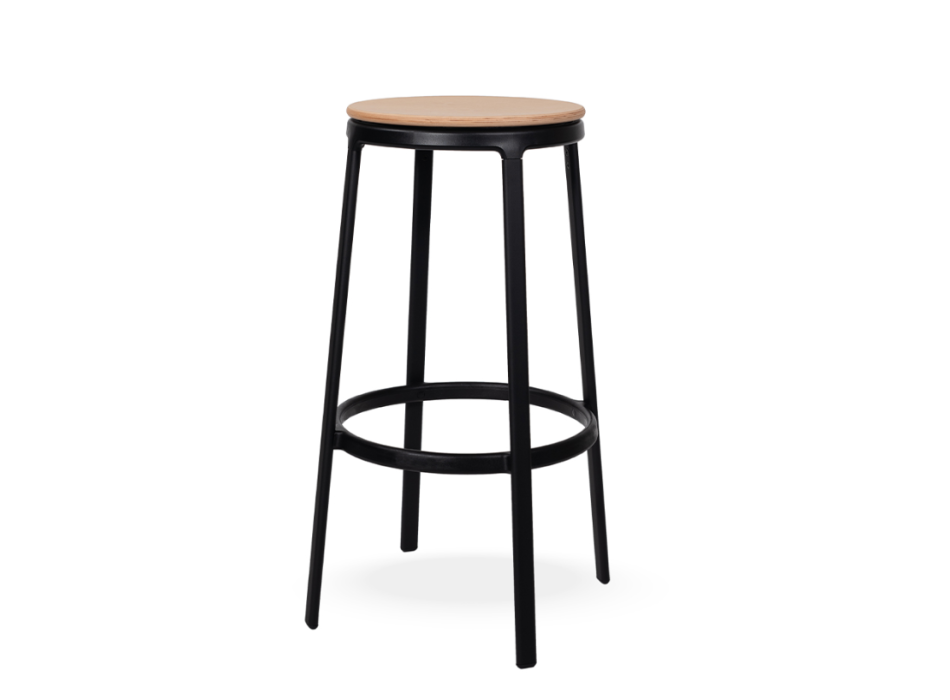 Taburete de bar giratorio de madera ROUND&ROUND - INFINITI