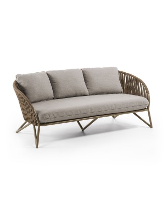 Sofá Branzie 3 plazas con hojas marrones 180 cm