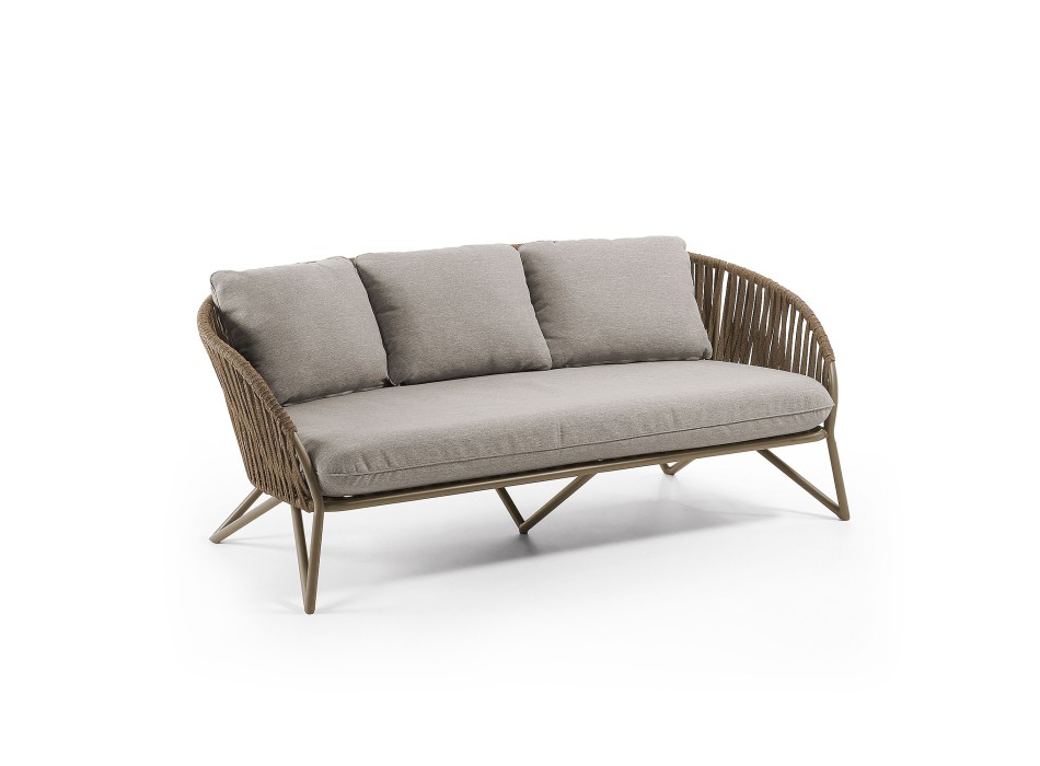 Sofá Branzie 3 plazas con hojas marrones 180 cm