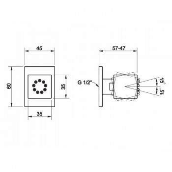 Ducha lateral orientable 20172 GESSI