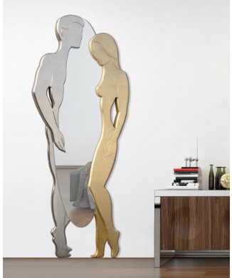 ESPEJO ADAMO Y EVA PLATA Y ORO P4652 PINTDECOR