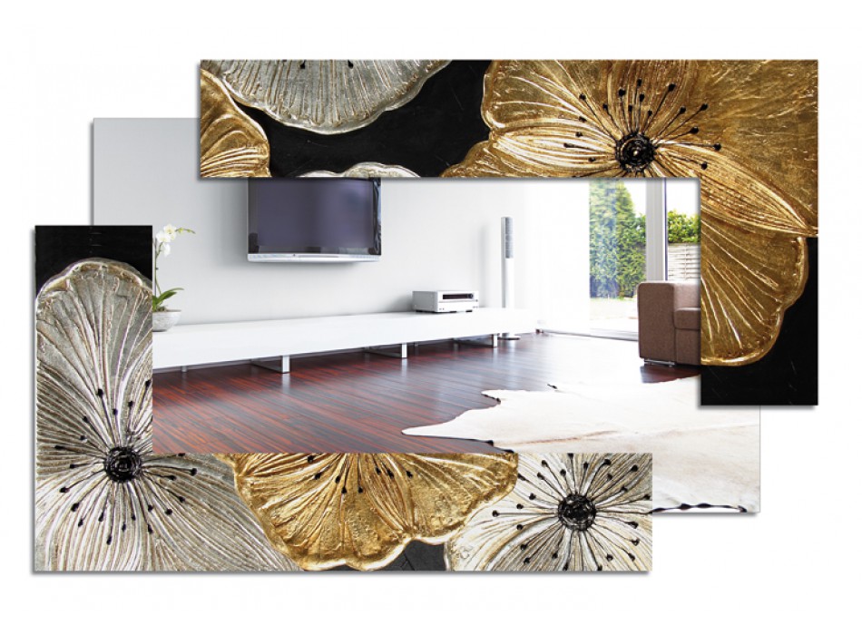 ESPEJO RECTANGULAR DESCOMPUESTO PETUNIA ORO P4016 PINTDECOR