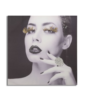 IMPRESIÓN SOBRE LIENZO CON APLICACIONES LADY DARK