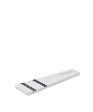 Tabla de cortar pequeña Nira en mármol blanco y negro