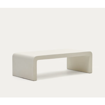Mesa de centro Aiguablava de hormigón blanco 135 x 65 cm