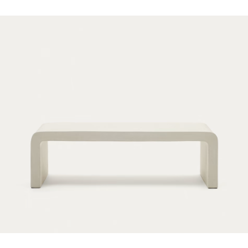 Mesa de centro Aiguablava de hormigón blanco 135 x 65 cm