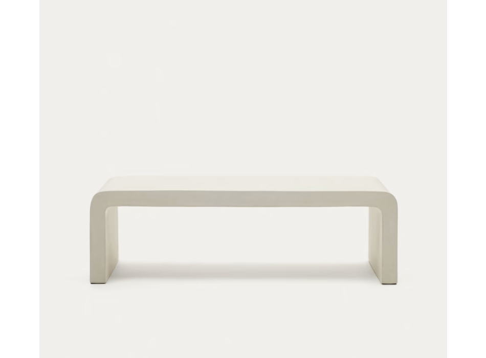 Mesa de centro Aiguablava de hormigón blanco 135 x 65 cm