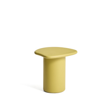 Mesa auxiliar de hormigón color mostaza Macarella, 48 x 47 cm