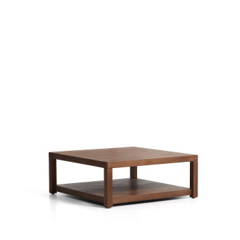 Mesita auxiliar Norani de madera maciza y chapa de acacia, 90 x 90 cm.