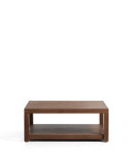 Mesita auxiliar Norani de madera maciza y chapa de acacia, 90 x 90 cm.