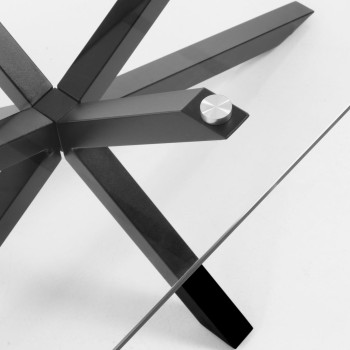 Mesa de centro Argo 130x70 cm cristal patas negras