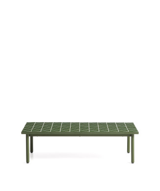 Mesa de centro Maurina en acero galvanizado verde con azulejos verdes 122 x 61 cm