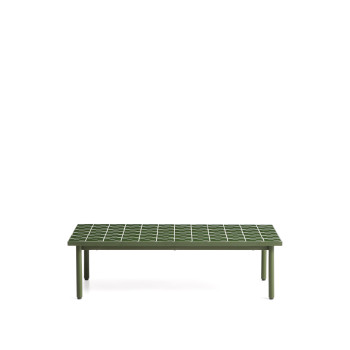 Mesa de centro Maurina en acero galvanizado verde con azulejos verdes 122 x 61 cm