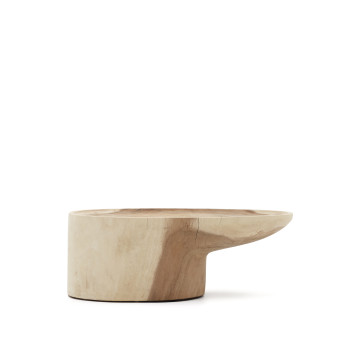 Mesa de centro con patas Mosi en madera maciza de mungur Ø 90 x 50 cm