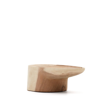 Mesa de centro con patas Mosi en madera maciza de mungur Ø 90 x 50 cm