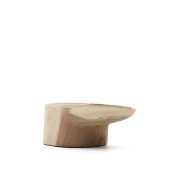 Mesa de centro con patas Mosi en madera maciza de mungur Ø 90 x 50 cm