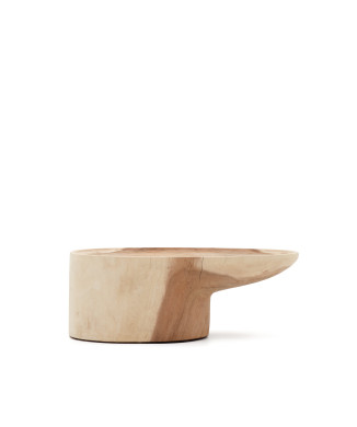 Mesa de centro con patas Mosi en madera maciza de mungur Ø 90 x 50 cm