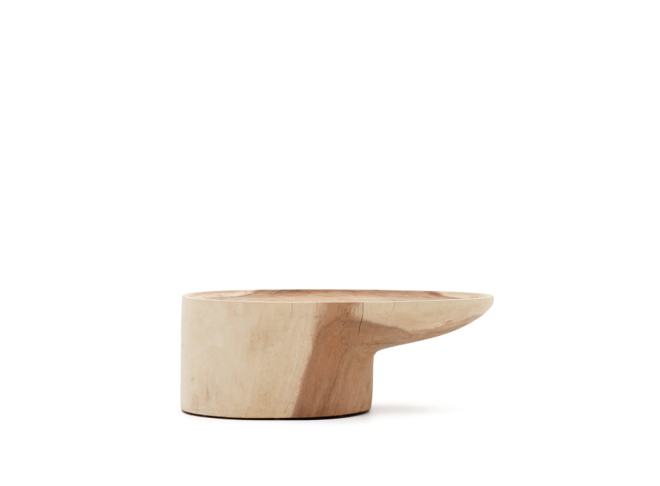 Mesa de centro con patas Mosi en madera maciza de mungur Ø 90 x 50 cm