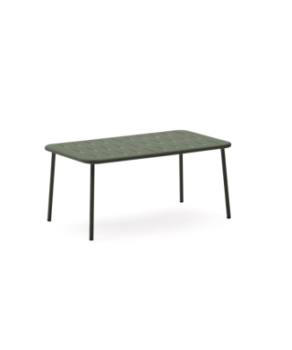 Mesa de centro de exterior Zivia en acero galvanizado verde 90 x 50 cm