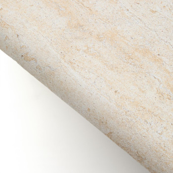 Mesa de centro Drasi de hormigón con acabado travertino, 140 x 70 cm