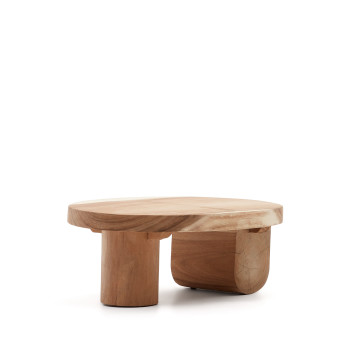 Mesa de centro Mosi de madera maciza de mungur Ø 90 x 60 cm
