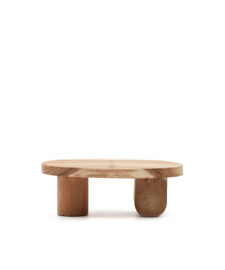 Mesa de centro Mosi de madera maciza de mungur Ø 90 x 60 cm